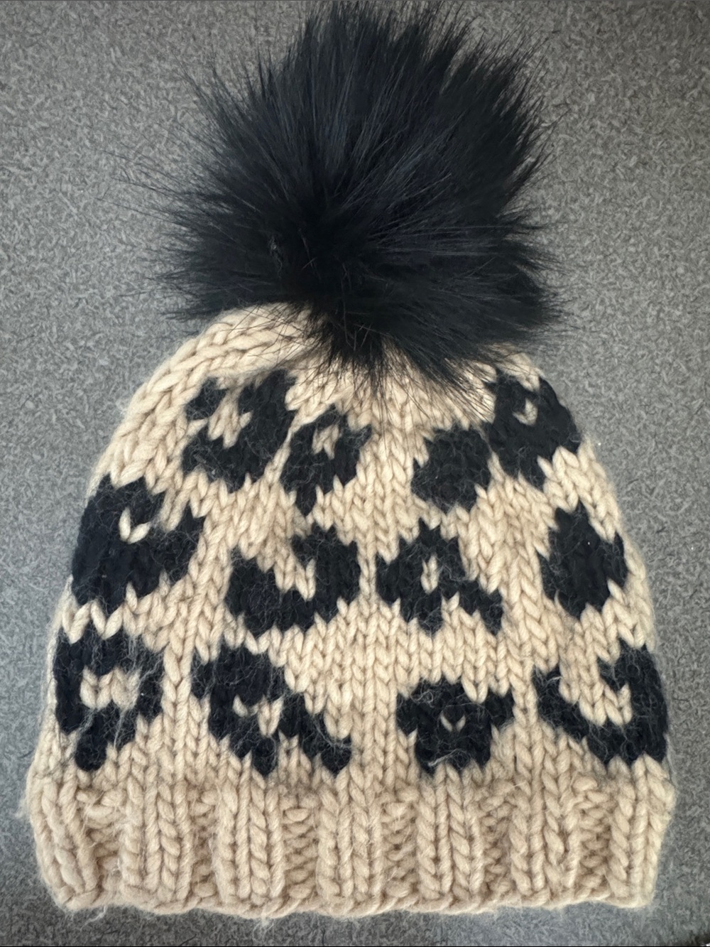 Infant Blueberry Hill Leopard Knit Pom Beanie - 3-6 months